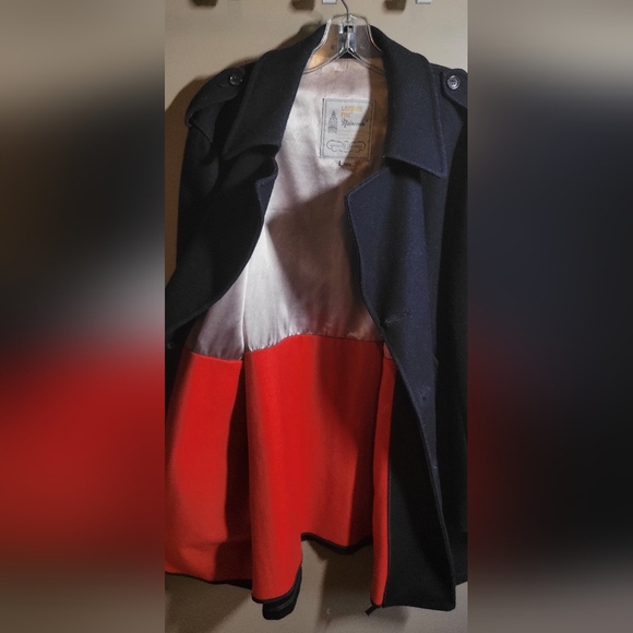 Vintage London Fog Mens Wool Pea  Coat Double Breasted Navy Blue Size 44R - Picture 6 of 9